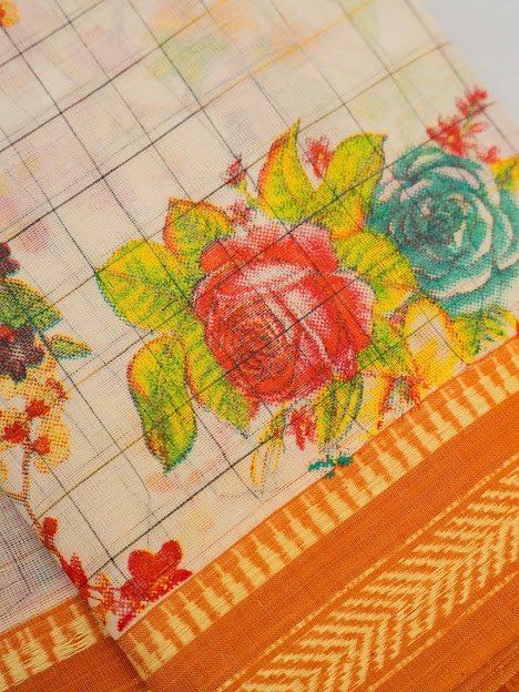Ivory Blossom – Handwoven Narayanpet Cotton Saree - Image 5