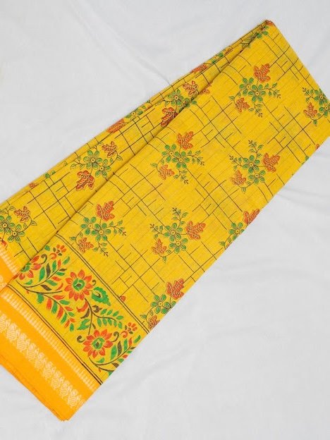 Sunlit Meadow – Handwoven Narayanpet Cotton Saree - Image 2