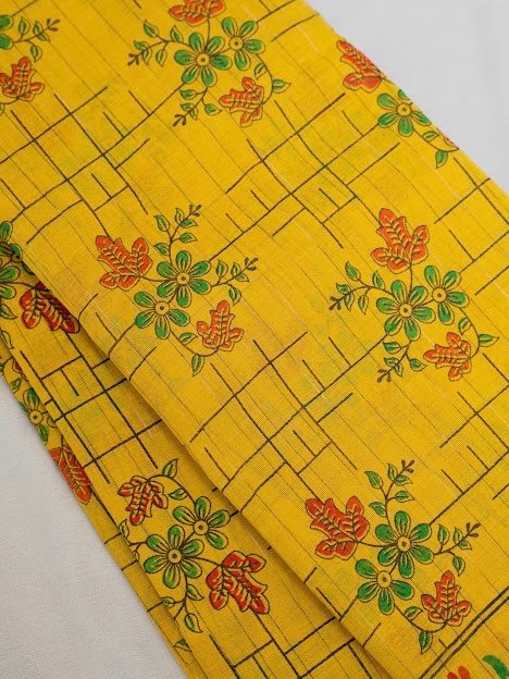 Sunlit Meadow – Handwoven Narayanpet Cotton Saree - Image 4