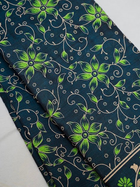 Moonlit Vine – Handwoven Narayanpet Cotton Saree - Image 4