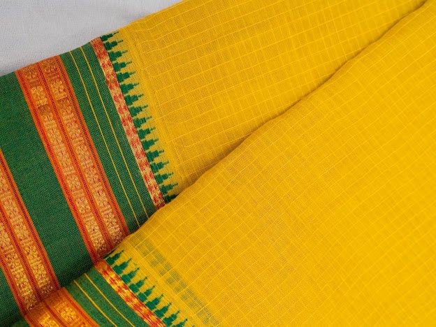Golden Harvest – Handwoven Narayanpet Cotton Saree - Image 5