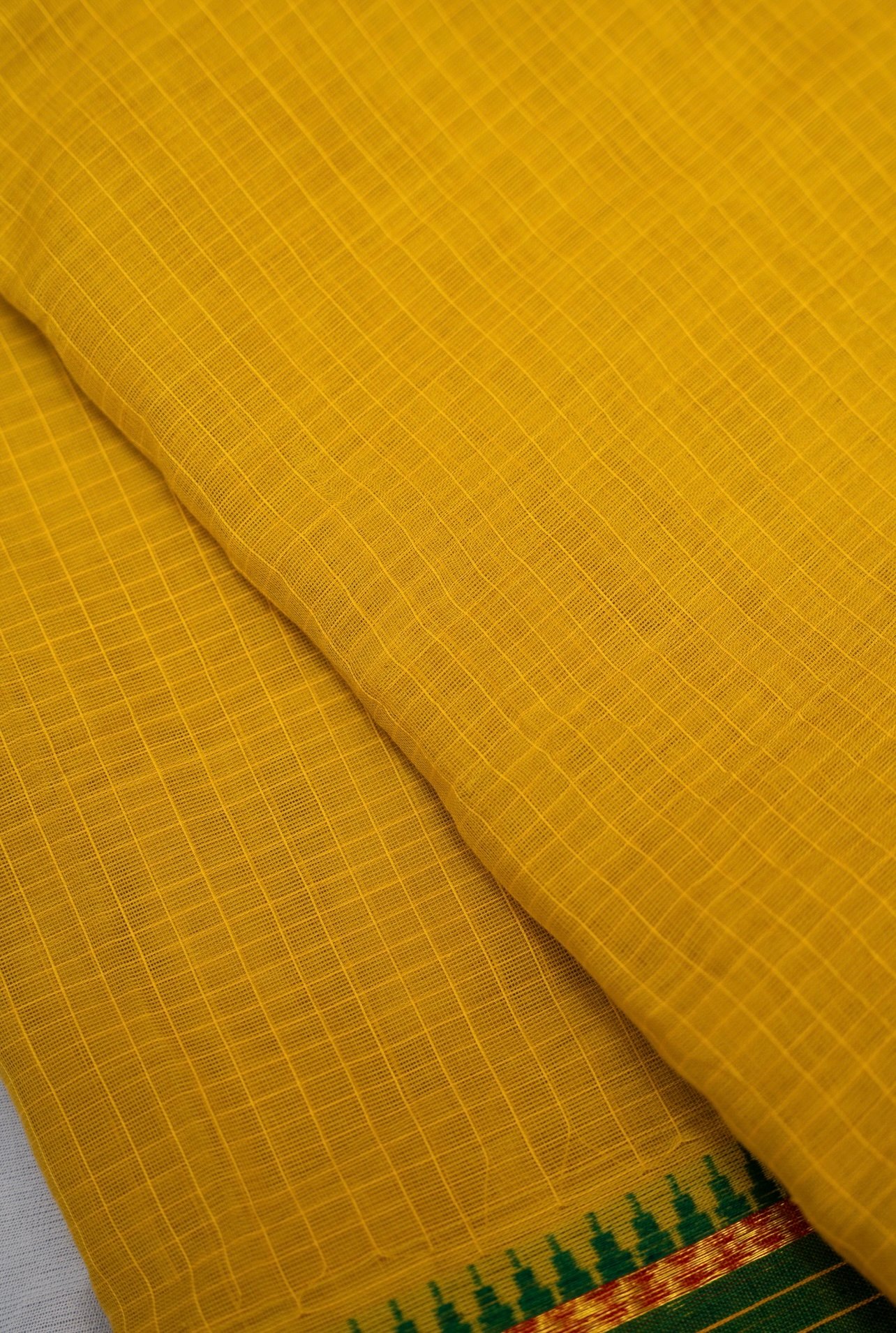 Golden Harvest – Handwoven Narayanpet Cotton Saree - Image 3