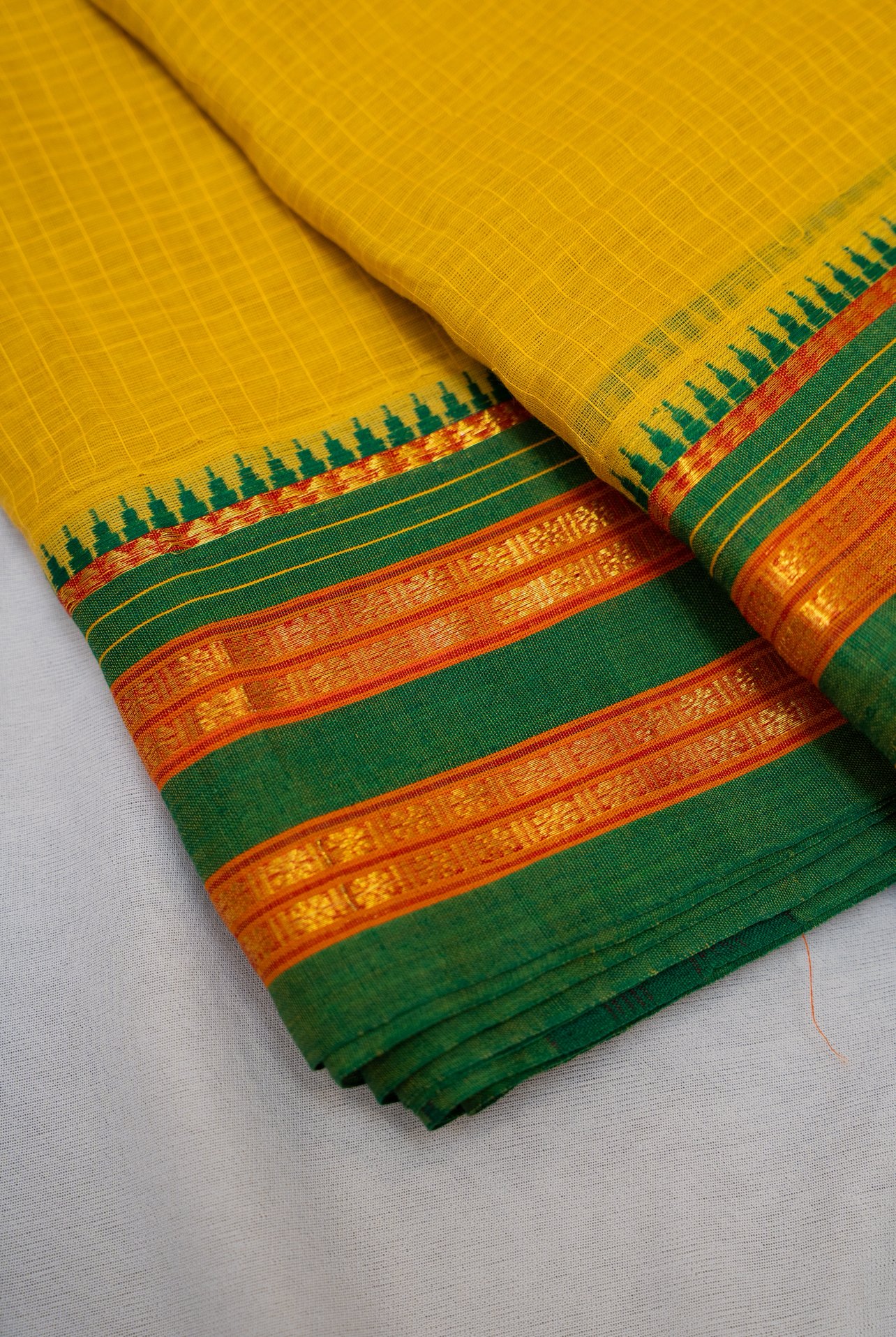 Golden Harvest – Handwoven Narayanpet Cotton Saree - Image 4